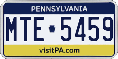 PA license plate MTE5459