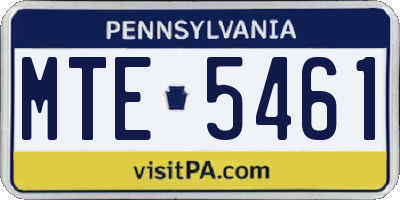 PA license plate MTE5461