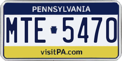 PA license plate MTE5470