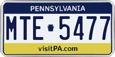 PA license plate MTE5477
