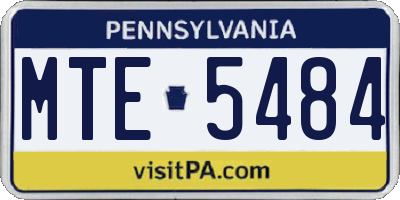 PA license plate MTE5484