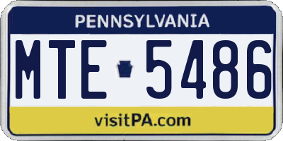 PA license plate MTE5486
