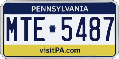 PA license plate MTE5487
