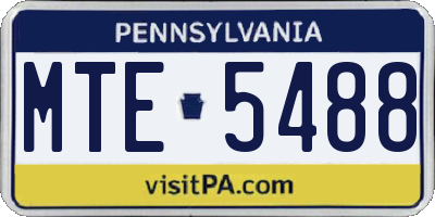 PA license plate MTE5488