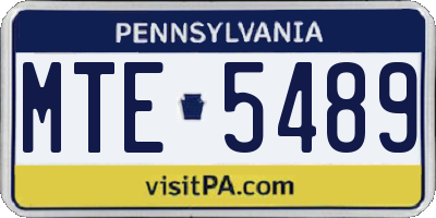 PA license plate MTE5489