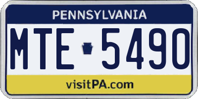 PA license plate MTE5490