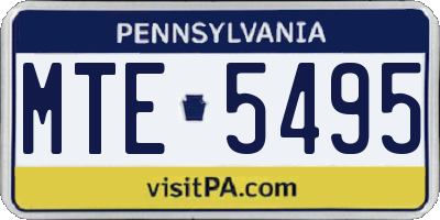 PA license plate MTE5495