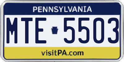 PA license plate MTE5503