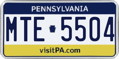 PA license plate MTE5504