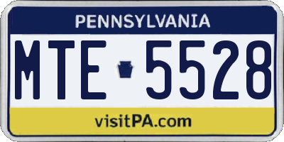 PA license plate MTE5528