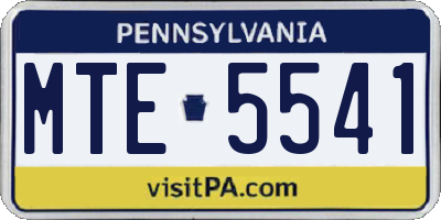 PA license plate MTE5541