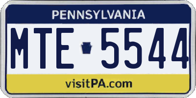PA license plate MTE5544