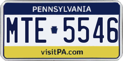 PA license plate MTE5546