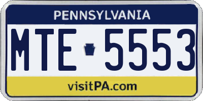 PA license plate MTE5553