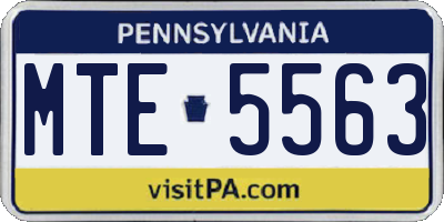 PA license plate MTE5563