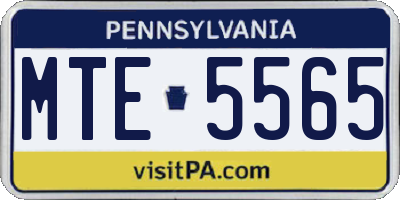 PA license plate MTE5565