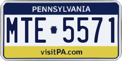 PA license plate MTE5571