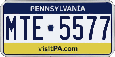 PA license plate MTE5577