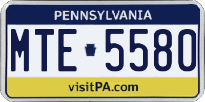PA license plate MTE5580