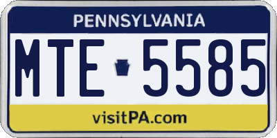 PA license plate MTE5585