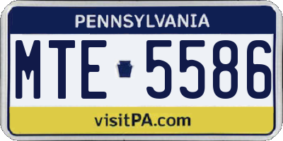 PA license plate MTE5586