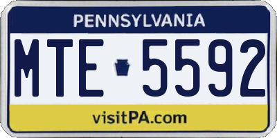 PA license plate MTE5592