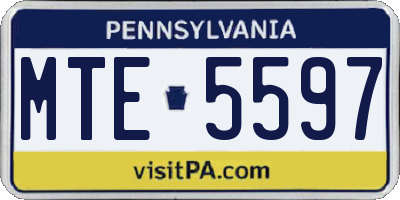 PA license plate MTE5597