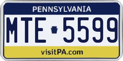 PA license plate MTE5599