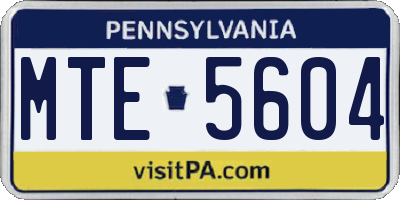 PA license plate MTE5604