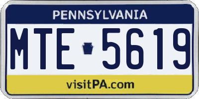 PA license plate MTE5619