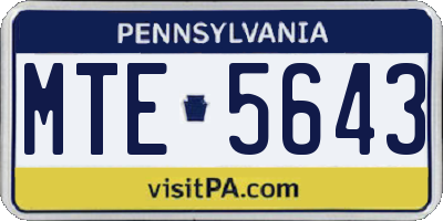 PA license plate MTE5643