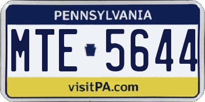 PA license plate MTE5644