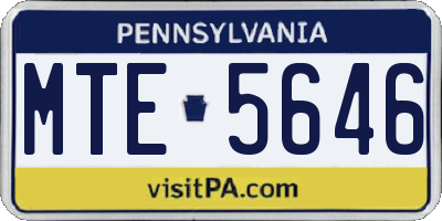 PA license plate MTE5646