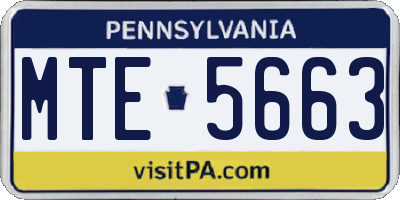 PA license plate MTE5663