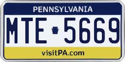 PA license plate MTE5669