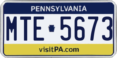 PA license plate MTE5673