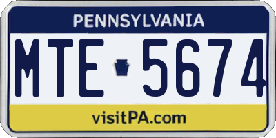 PA license plate MTE5674