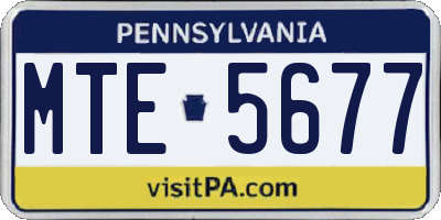 PA license plate MTE5677