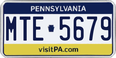 PA license plate MTE5679