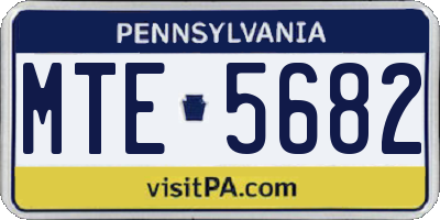 PA license plate MTE5682