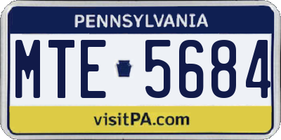 PA license plate MTE5684