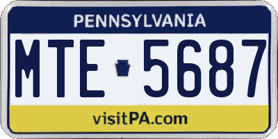 PA license plate MTE5687
