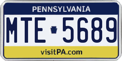 PA license plate MTE5689