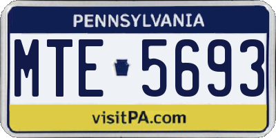 PA license plate MTE5693