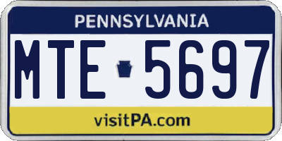 PA license plate MTE5697