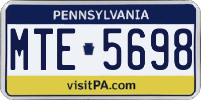 PA license plate MTE5698