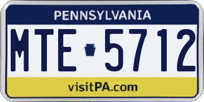 PA license plate MTE5712