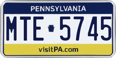 PA license plate MTE5745
