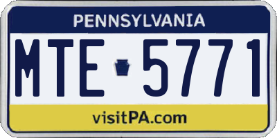 PA license plate MTE5771