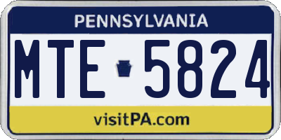 PA license plate MTE5824